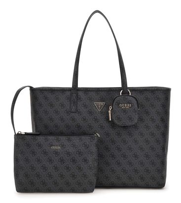 GUESS Power Play II Large Tech Tote Coal Logo