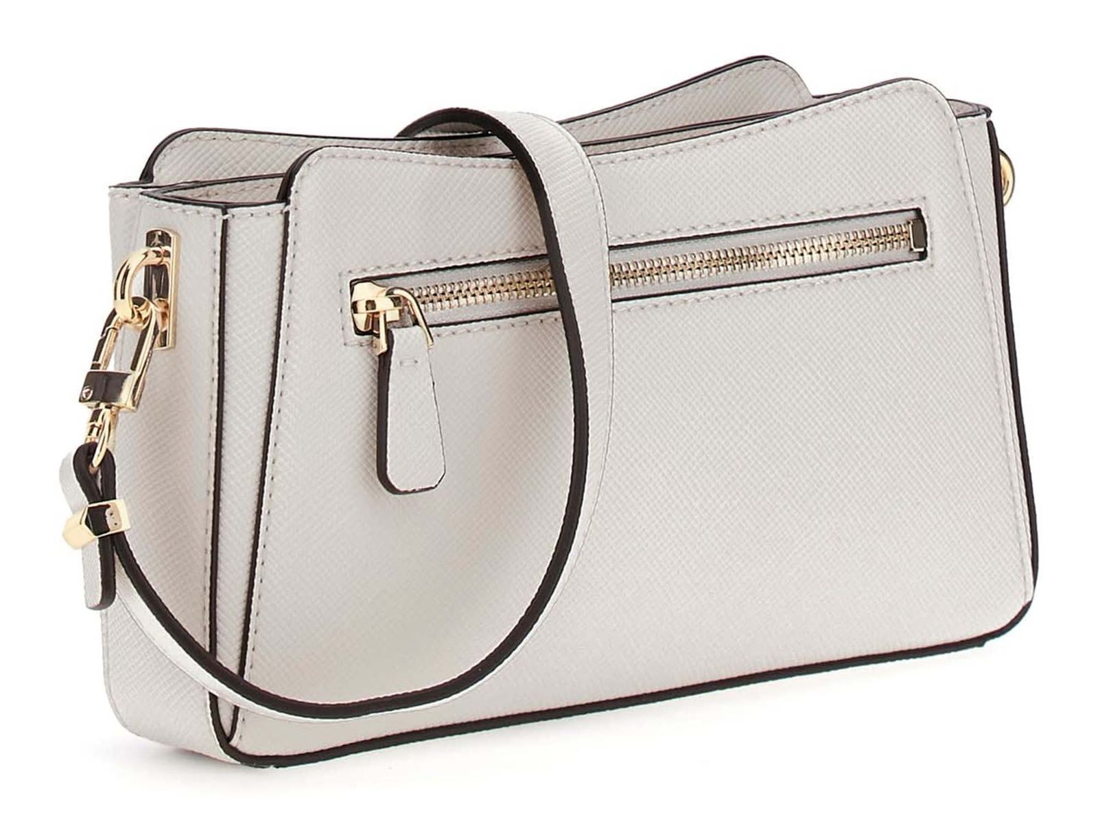 GUESS Rosalba Top Zip Crossbody Bag Cream White GUESS Rosalba Top Zip Crossbody Bag Cream White