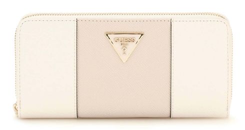 GUESS Laurel II Large Zip Around Wallet L Cream White / Taupe