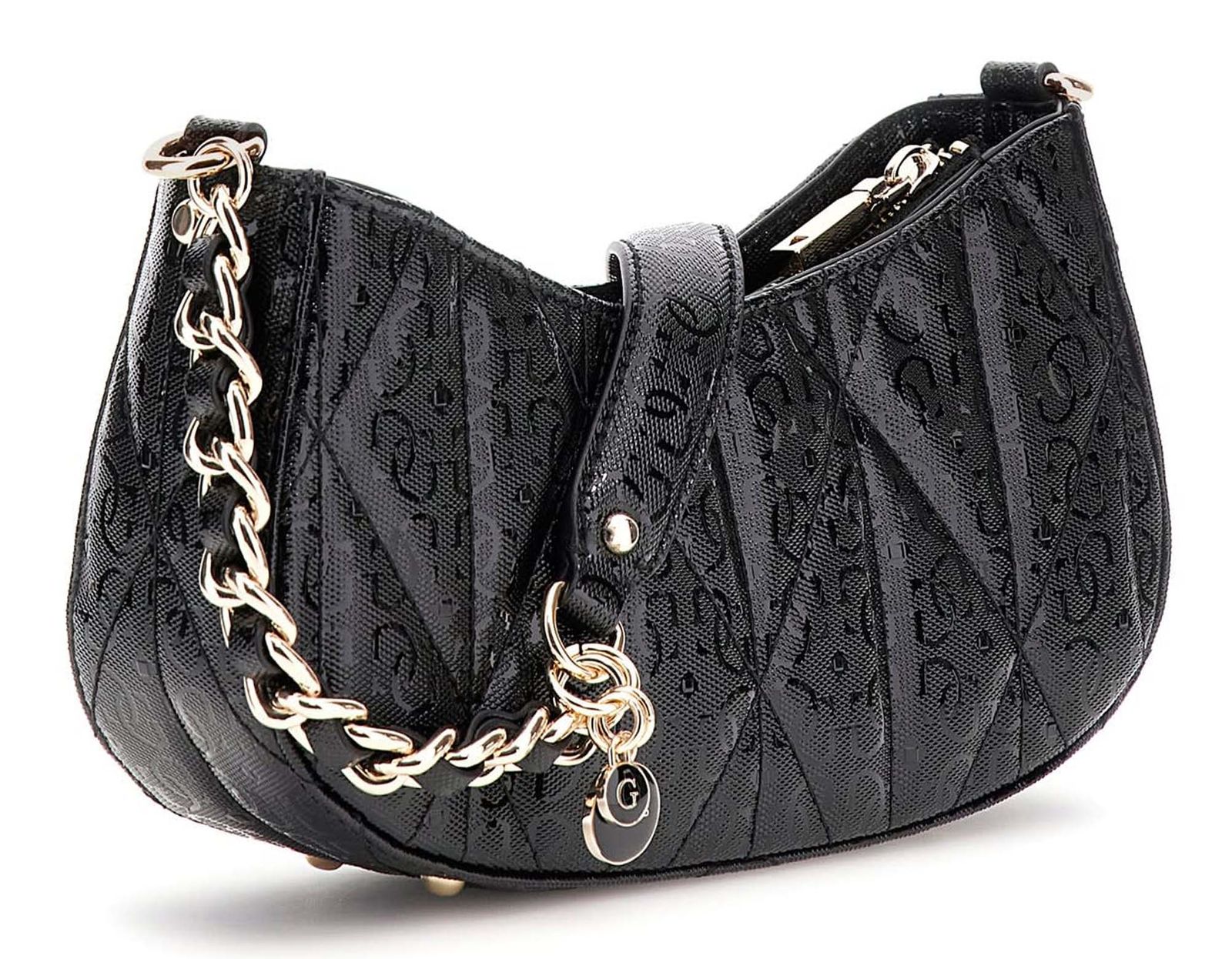 GUESS Aldina Top Zip Shoulder Bag Black GUESS Aldina Top Zip Shoulder Bag Black