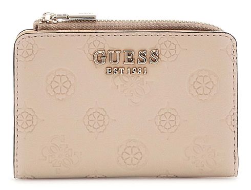 GUESS Phoebe SLG Zip Around Card Case Simply Taupe Logo