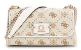 GUESS Neda Convertible Xbody Flap Bag Cream White Logo