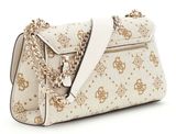 GUESS Neda Convertible Xbody Flap Bag Cream White Logo