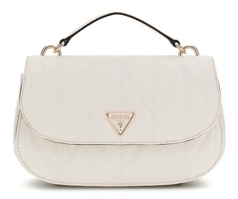 GUESS Aldina Top Handle Flap Crossbody Bag Cream White
