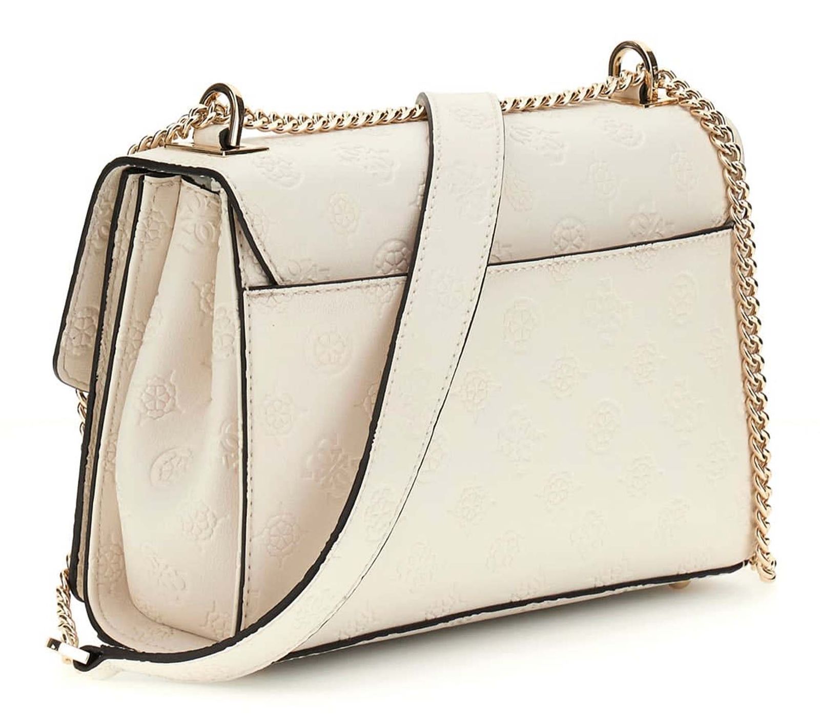 GUESS Phoebe Convertible Xbody Flap Bag Cream White Logo GUESS Phoebe Convertible Xbody Flap Bag Cream White Logo