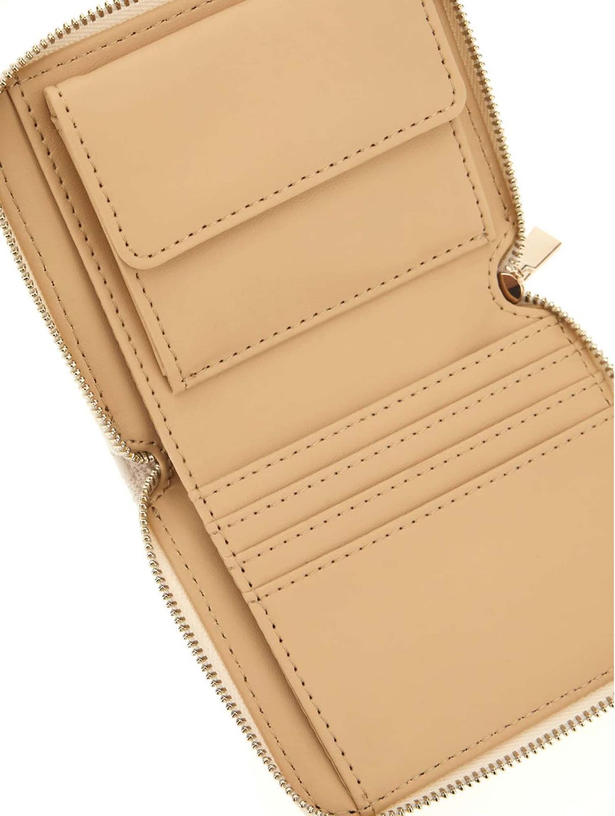 GUESS Adelasia SLG Small Zip Around Wallet Cream White GUESS Adelasia SLG Small Zip Around Wallet Cream White