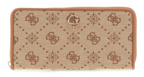 GUESS Neda SLG Large Zip Around Wallet L Latte Logo