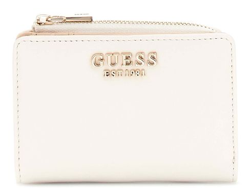 GUESS Talent SLG Zip Around Card Case Cream White