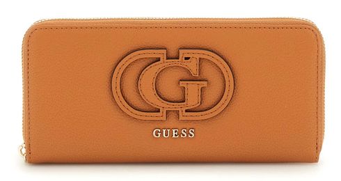 GUESS Calebra SLG Large Zip Around Wallet L Cognac
