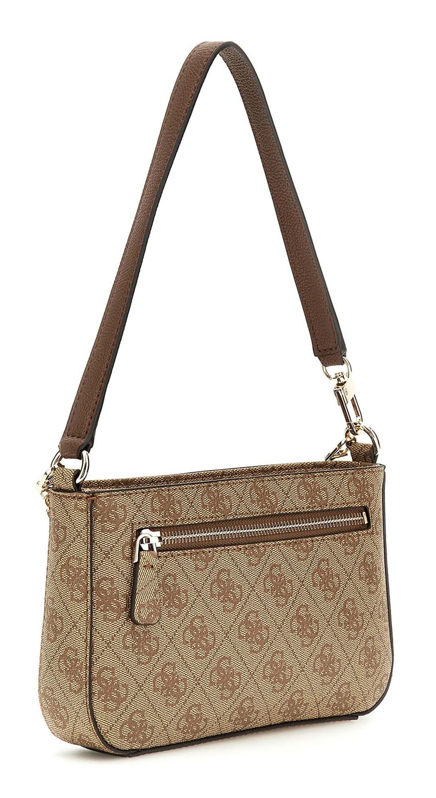 GUESS Noelle II Mini Top Zip Shoulder Bag Latte Logo / Brown GUESS Noelle II Mini Top Zip Shoulder Bag Latte Logo / Brown