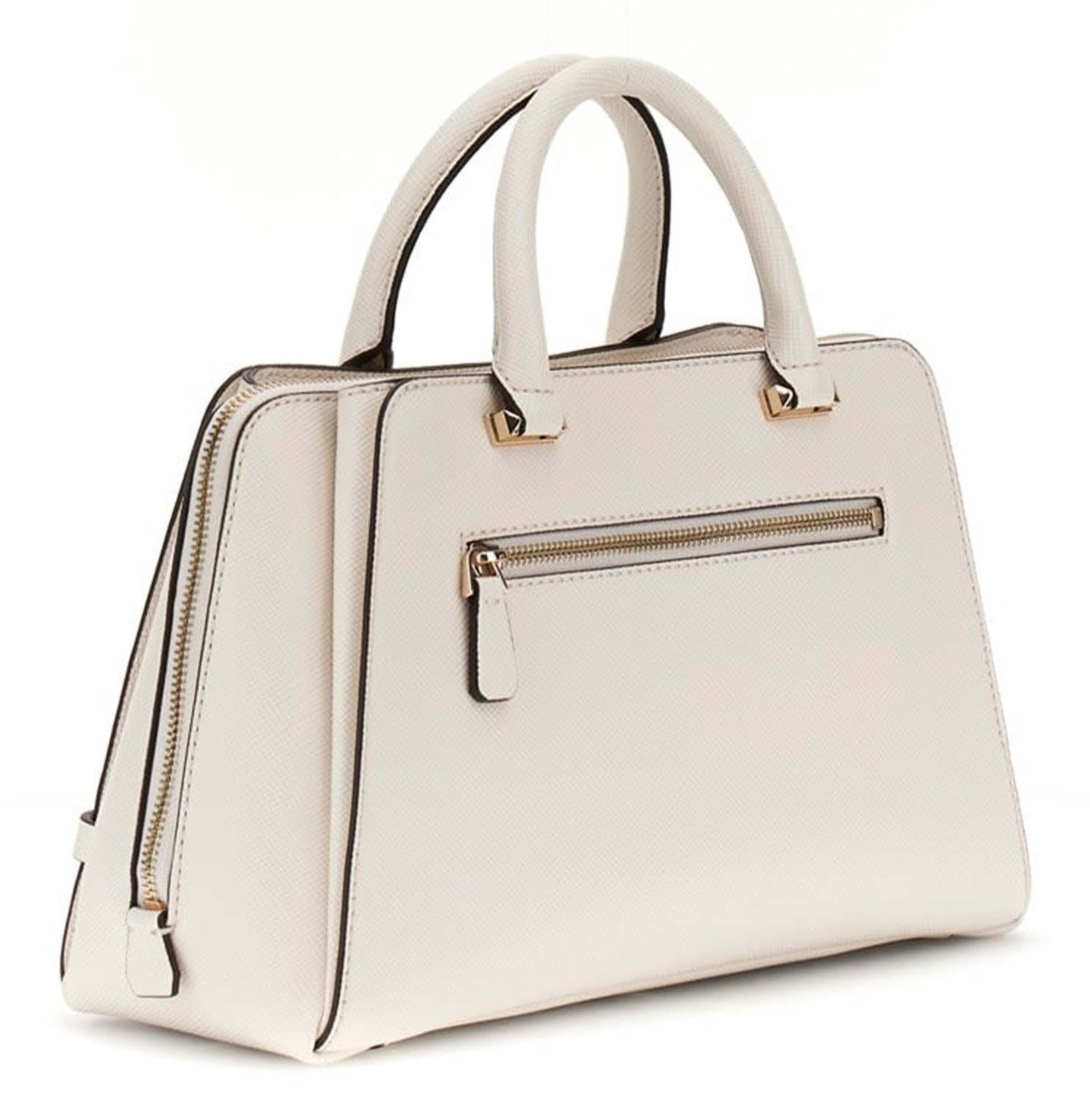 GUESS Rosalba Girlfriend Satchel Cream White GUESS Rosalba Girlfriend Satchel Cream White