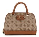 GUESS Neda Dome Satchel Bag Latte Logo