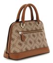 GUESS Neda Dome Satchel Bag Latte Logo