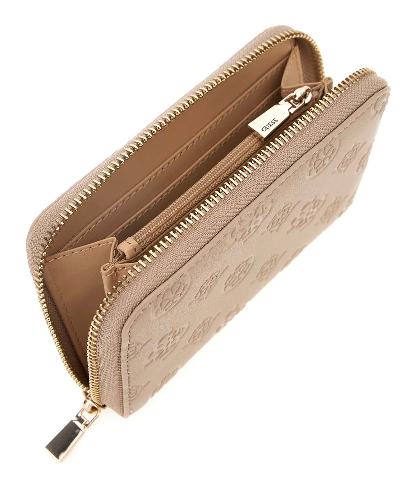 GUESS Phoebe SLG Medium Zip Around Wallet M Simply Taupe Logo GUESS Phoebe SLG Medium Zip Around Wallet M Simply Taupe Logo