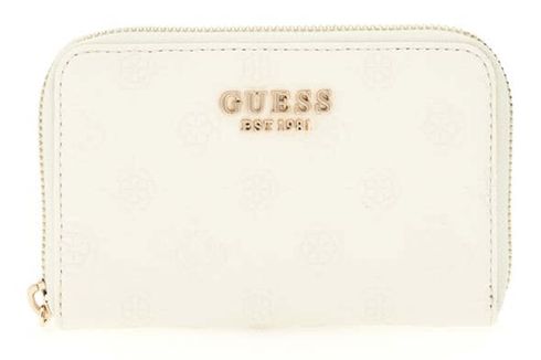 GUESS Phoebe SLG Medium Zip Around Wallet M Cream White Logo