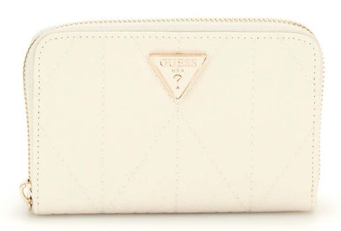 GUESS Aldina SLG Medium Zip Around Wallet M Cream White