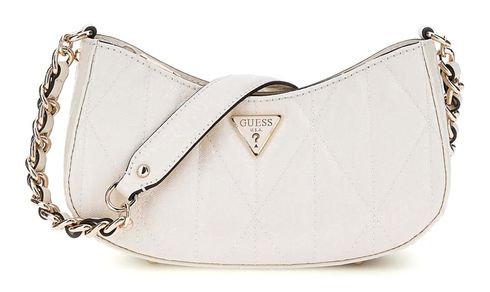 GUESS Aldina Top Zip Shoulder Bag Cream White