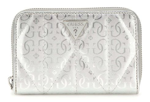 GUESS Aldina SLG Medium Zip Around Wallet Silver