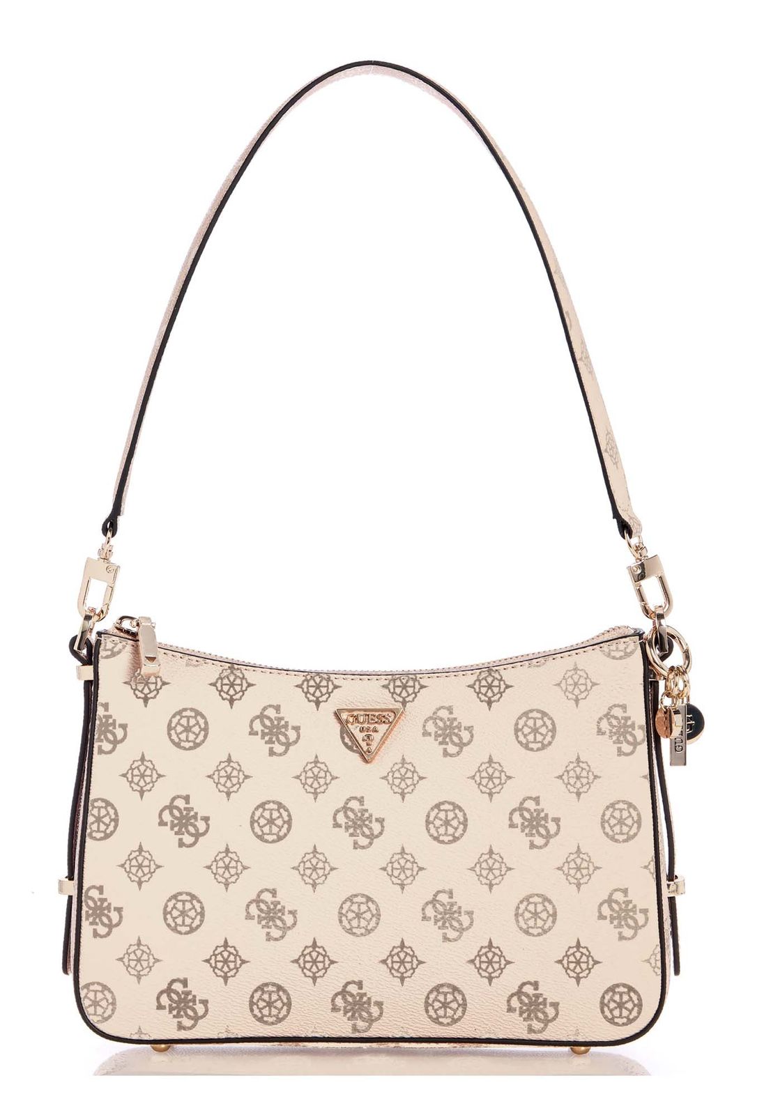 GUESS Daryna II Top Zip Shoulder Bag Cream Logo GUESS Daryna II Top Zip Shoulder Bag Cream Logo
