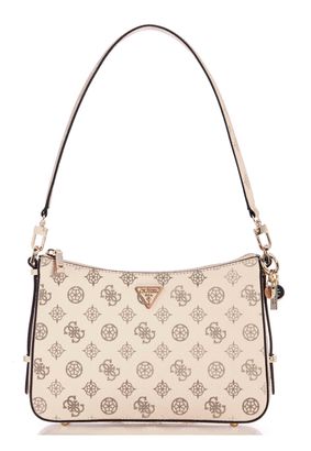 GUESS Daryna II Top Zip Shoulder Bag Cream Logo