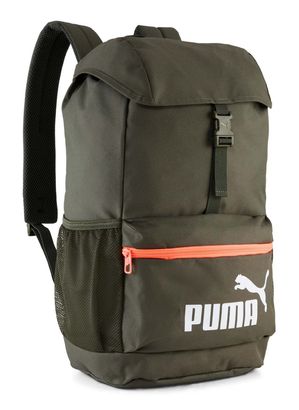 PUMA Phase Hooded Backpack Dark Olive - Glowing Red