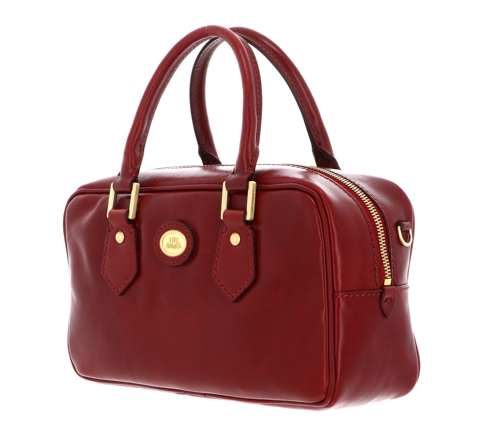 THE BRIDGE Stodo Boston Bag Rosso Ribes / Oro THE BRIDGE Stodo Boston Bag Rosso Ribes / Oro