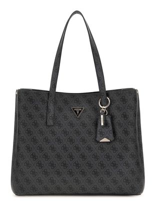GUESS Meridian II Girlfriend Tote Bag Coal Logo