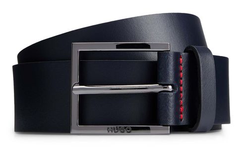 HUGO Geek Sz35 Leather Belt W80 Dark Blue