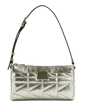 KARL LAGERFELD Kult Wrinkle Shoulder Bag Silver