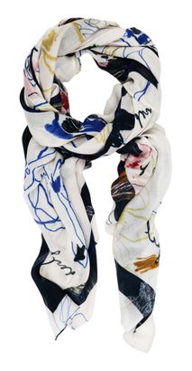 Desigual Arty Trazo Rectangle Foulard Beig Fresh