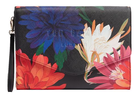 Ted Baker Amarsay Printed Dahlia Icon Envelope Pouch Black