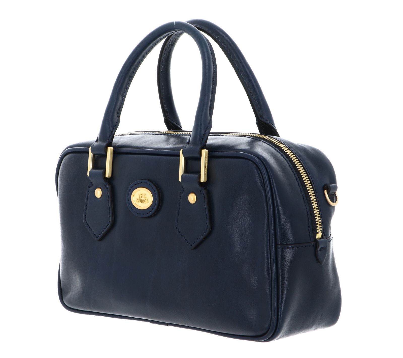 THE BRIDGE Stodo Boston Bag Oltremare / Oro THE BRIDGE Stodo Boston Bag Oltremare / Oro