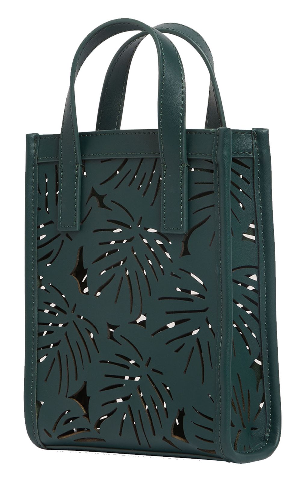 Ted Baker Leeora Laser Cut Leaf Detail Nano Bag Green Ted Baker Leeora Laser Cut Leaf Detail Nano Bag Green