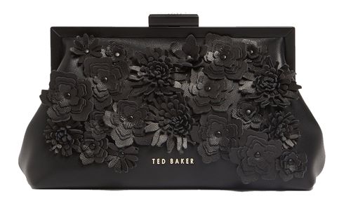 Ted Baker Fiorell Flower 3D Applique Clutch Bag Black