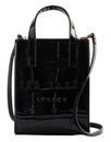 Ted Baker Gatocon Croc Effect Mini Icon Bag Jet - Black