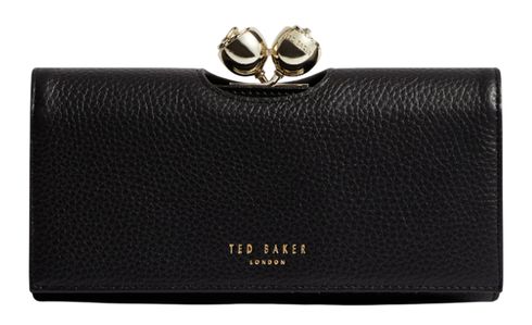 Ted Baker Roosali Rose Detail Leather Bobble Purse L Black