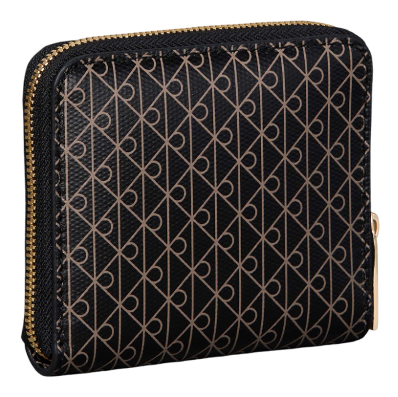 Calvin Klein Coated Emblem Square Zip Around Wallet Black AOP Calvin Klein Coated Emblem Square Zip Around Wallet Black AOP