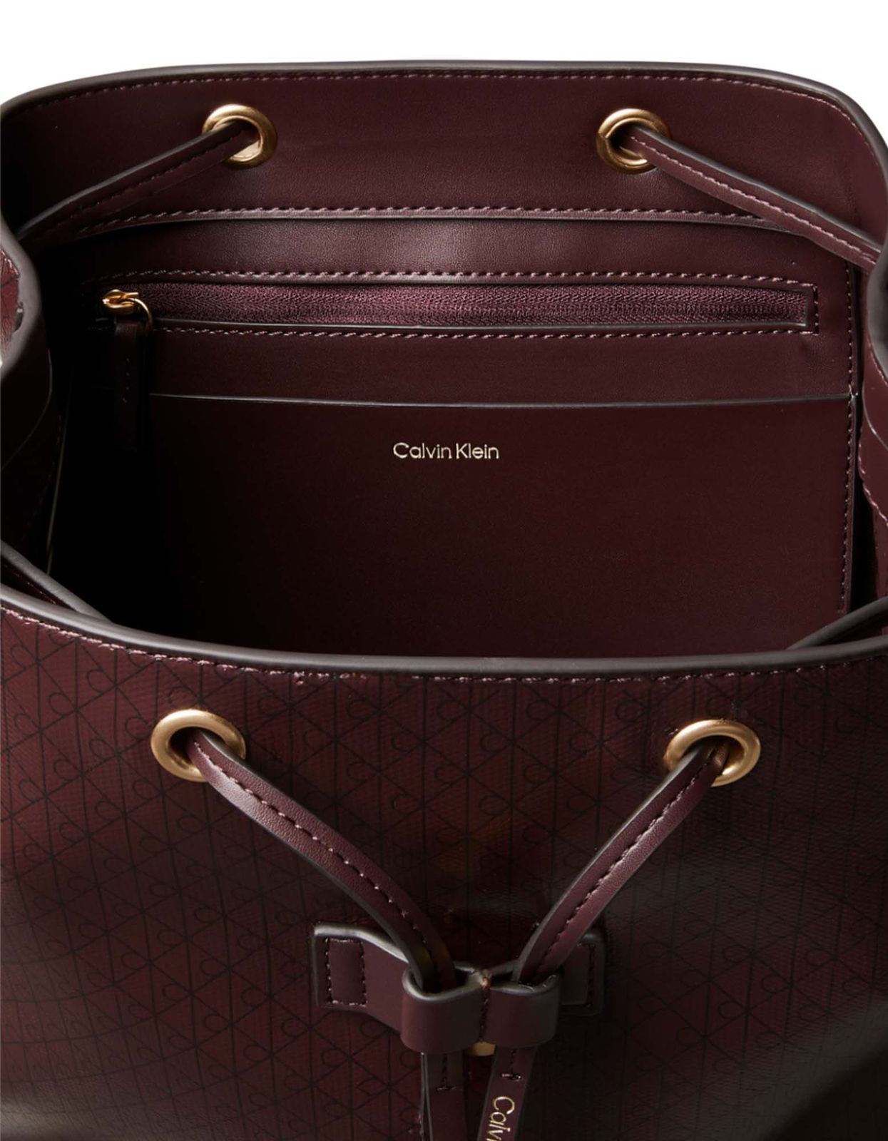 Calvin Klein Coated Emblem Flap Backpack Fudge AOP Calvin Klein Coated Emblem Flap Backpack Fudge AOP