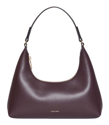 Calvin Klein Embossed Logo Hobo Bag Fudge / Espresso