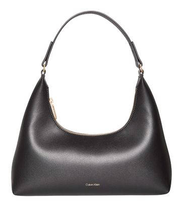 Calvin Klein Embossed Logo Hobo Bag Black / Toasted Coconut