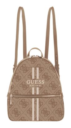 GUESS Manhatten II Large Backpack Latte Logo