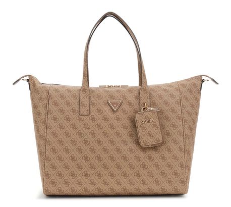 GUESS Latona Carryon Large Tote Latte Logo