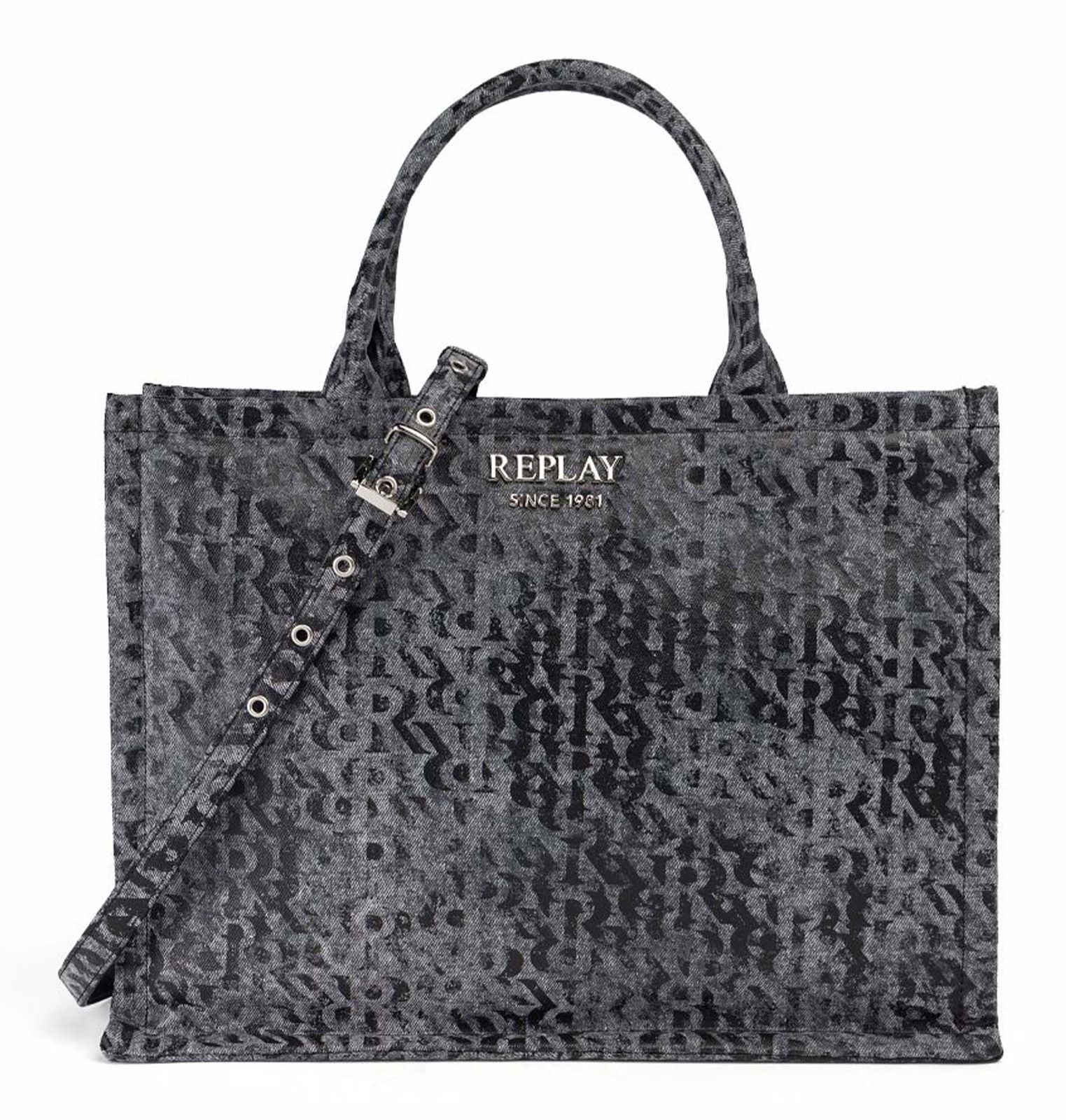 REPLAY Shoulder Bag Washed Black REPLAY Shoulder Bag Washed Black
