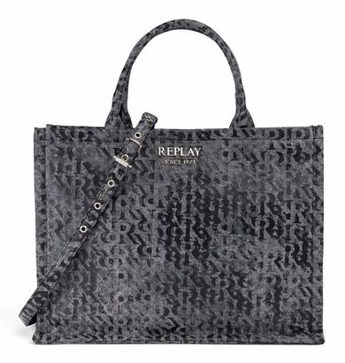 REPLAY Shoulder Bag Washed Black