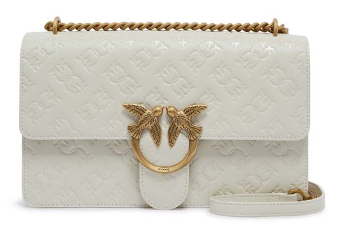 PINKO Love One Classic DC Shoulderbag Bianco Seta - Antique Gold