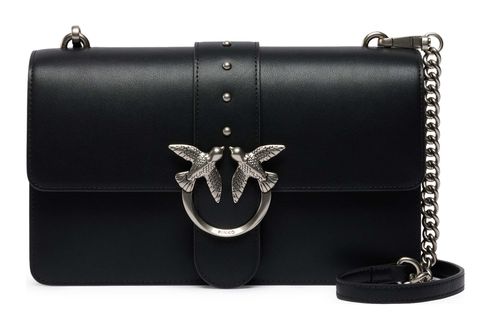 PINKO Love One Classic DC Shoulderbag M Nero - Old Silver