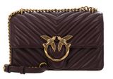 PINKO Love One Mini DC Sheep Nappa Chevron S Cioccolate Amaro - Antique Gold PINKO Love One Mini DC Sheep Nappa Chevron S Cioccolate Amaro - Antique Gold