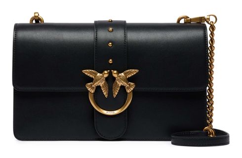 PINKO Love One Classic DC Shoulderbag M Nero - Antique Gold
