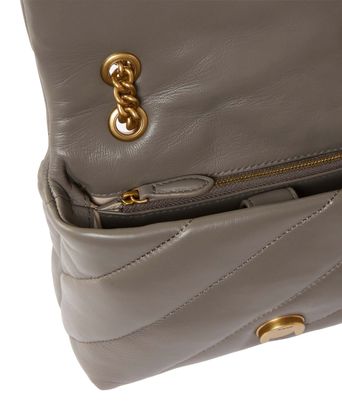 PINKO Love Puff Mini CL Sheep Nappa S Grigio Asfalto - Antique Gold