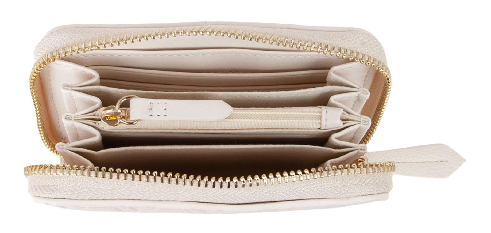 VALENTINO Samba Re Zip Around Wallet Ecru VALENTINO Samba Re Zip Around Wallet Ecru